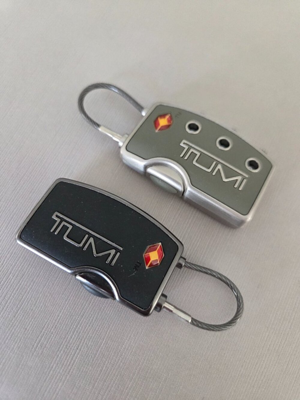 Set of Two TUMI Combination Locks- Black and Sage